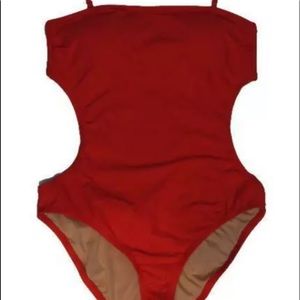 J Crew Red One Piece Monokini Swimsuit NWT Size 12